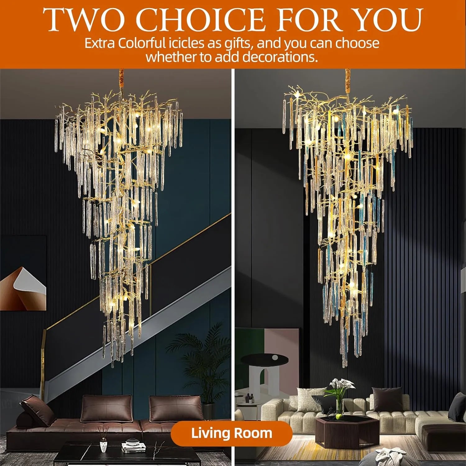 Foyer Large Tree Branch Ceiling Modern Chandelier