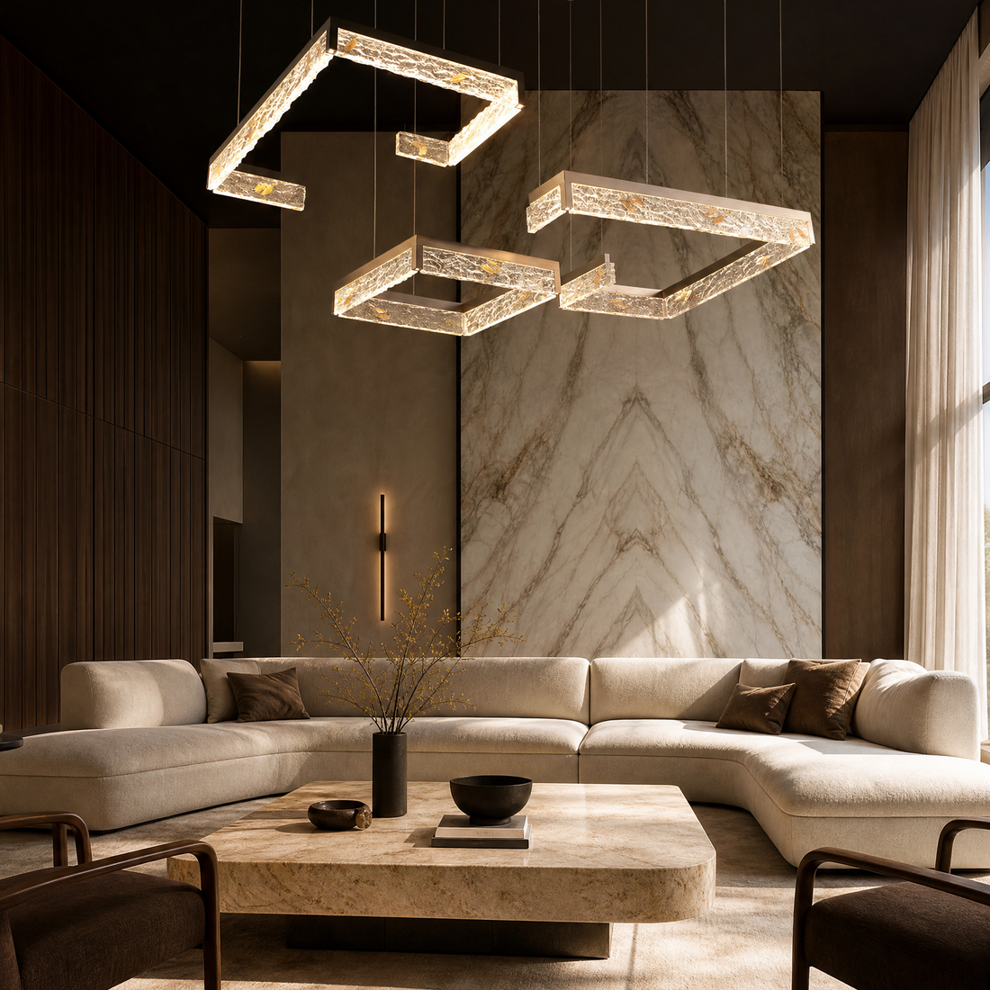 Luminous Cube Modern Multi-Tier Cluster Chandelier - main