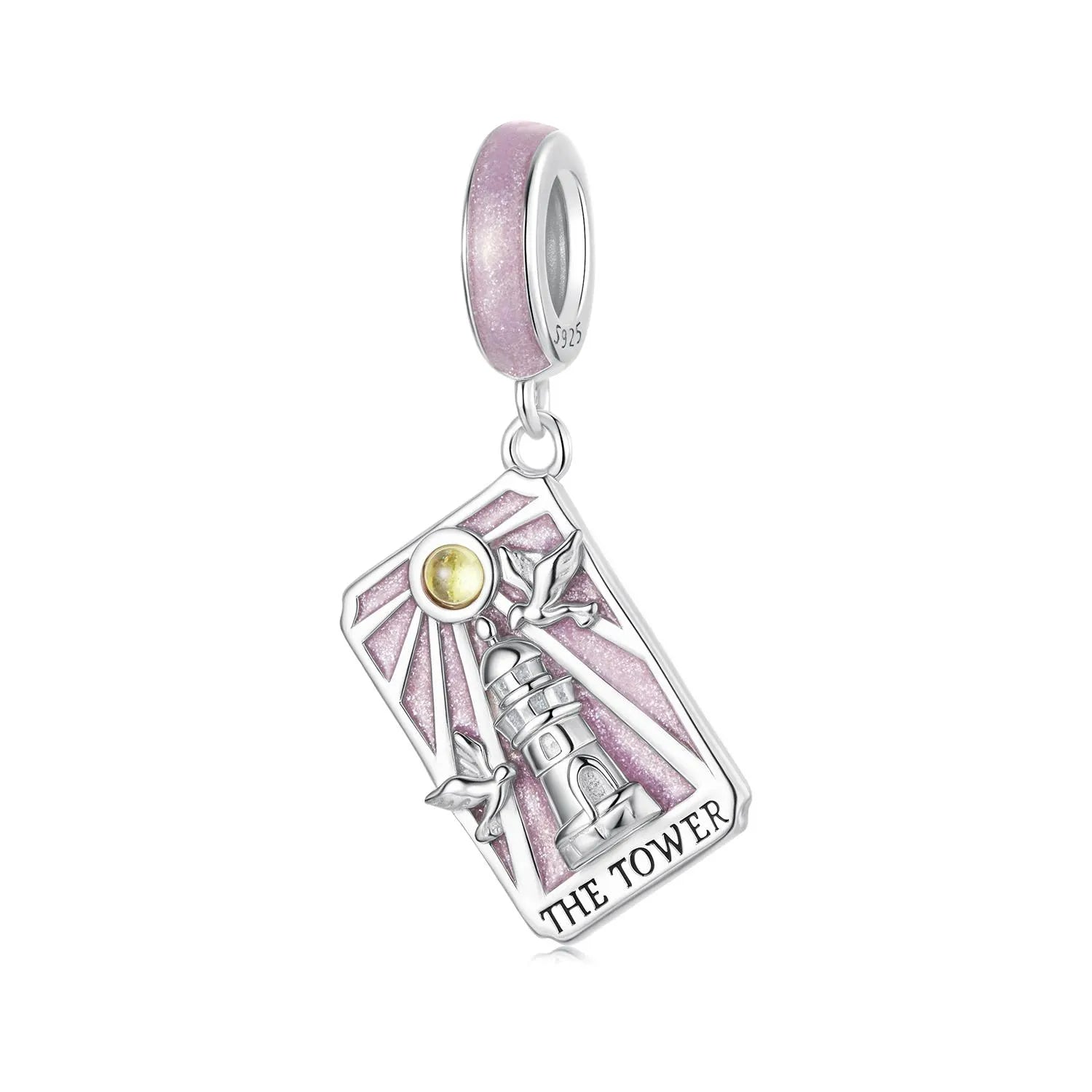 XVI THE TOWER Tarot Card Pendant