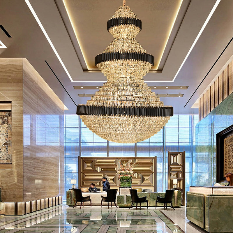 ValleyLamps free shipping global newest and good quality light fixture of all kinds customization D 70.9'' * H 102.4'' huge fancy stunning crystal chandelier for high ceiling