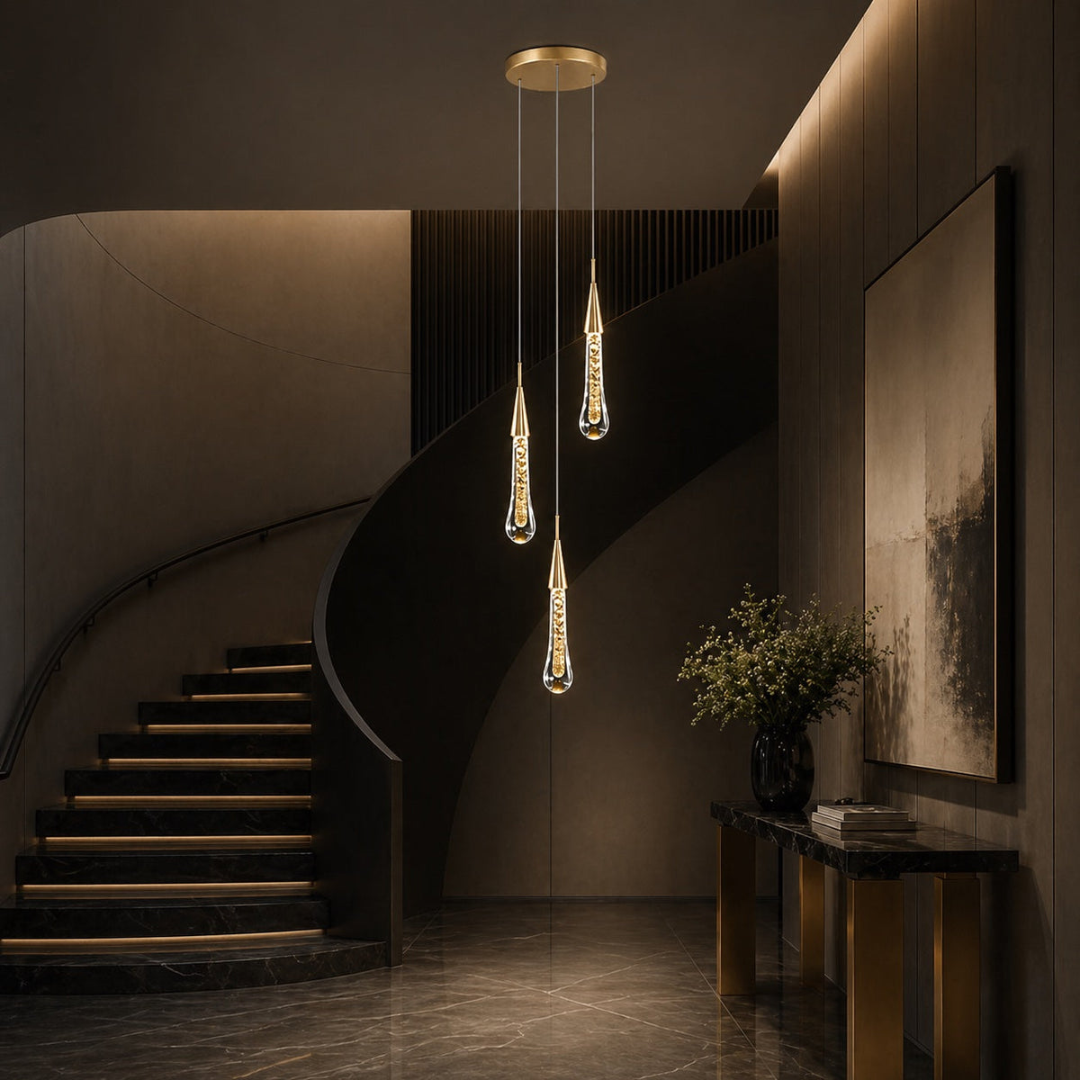 Modern Gold Chandelier Pendant Light Hanging Aluminum LED Fixture for Dining Room Illumination 6