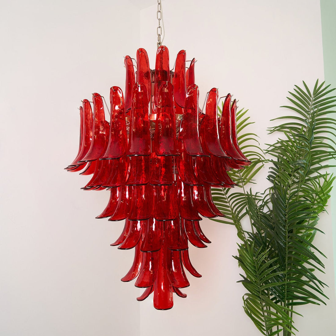 Murano Crimson Cascade Chandelier - Trivellolab