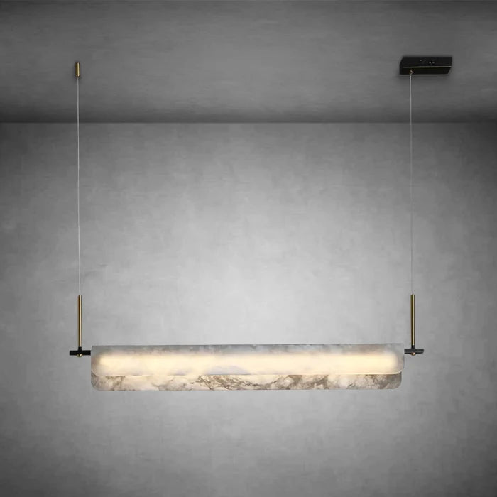 Nicholas Modern Alabaster Linear Art Chandelier Light