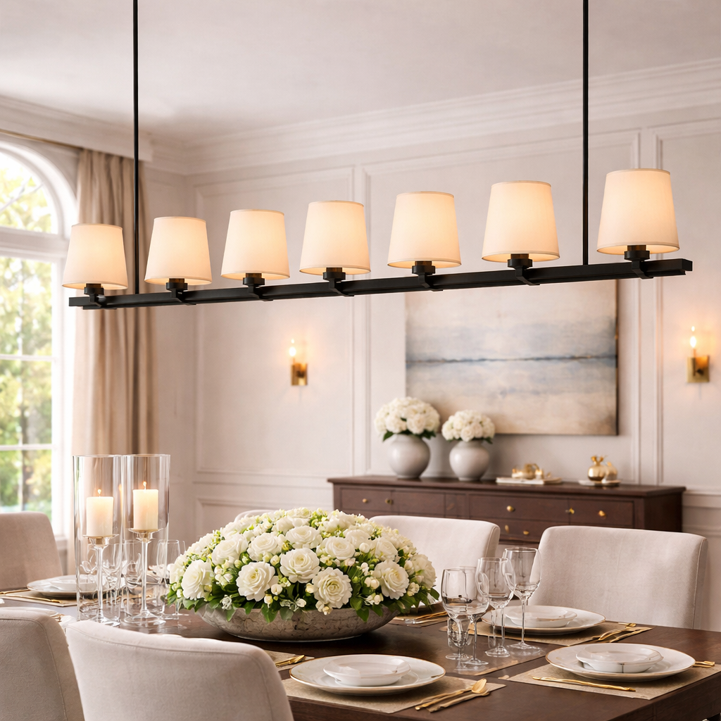 Pauillace Fabric Shade Linear Chandelier