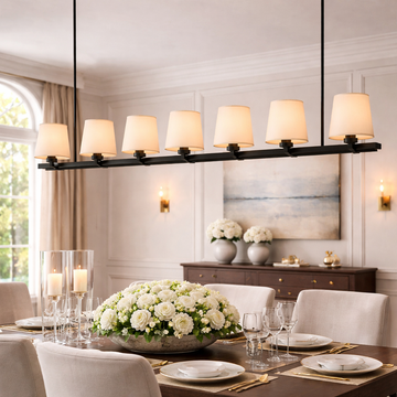 Pauillace Fabric Shade Linear Chandelier