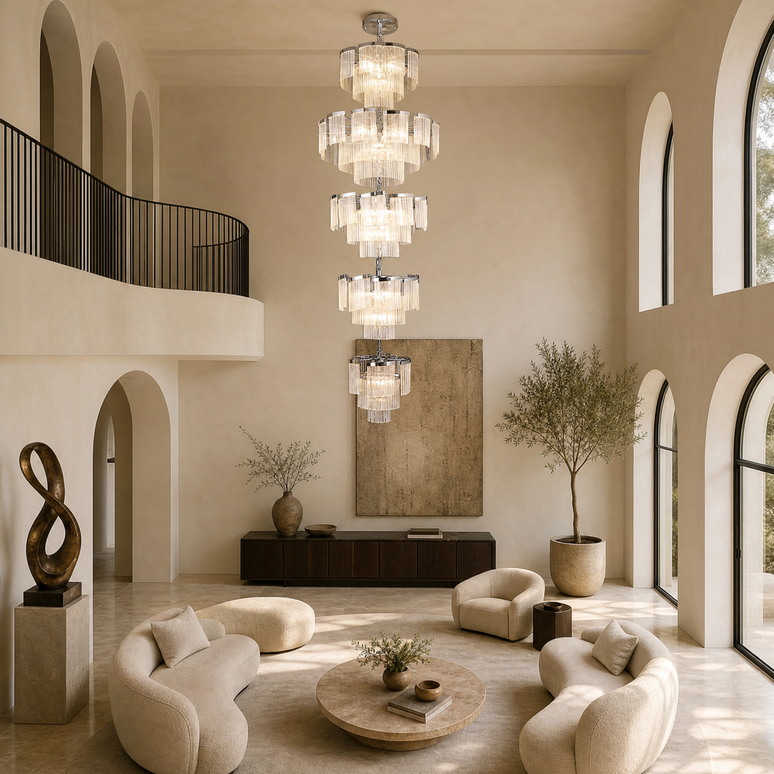Prismata Crystal Modern Sculptural Ring Chandelier - main