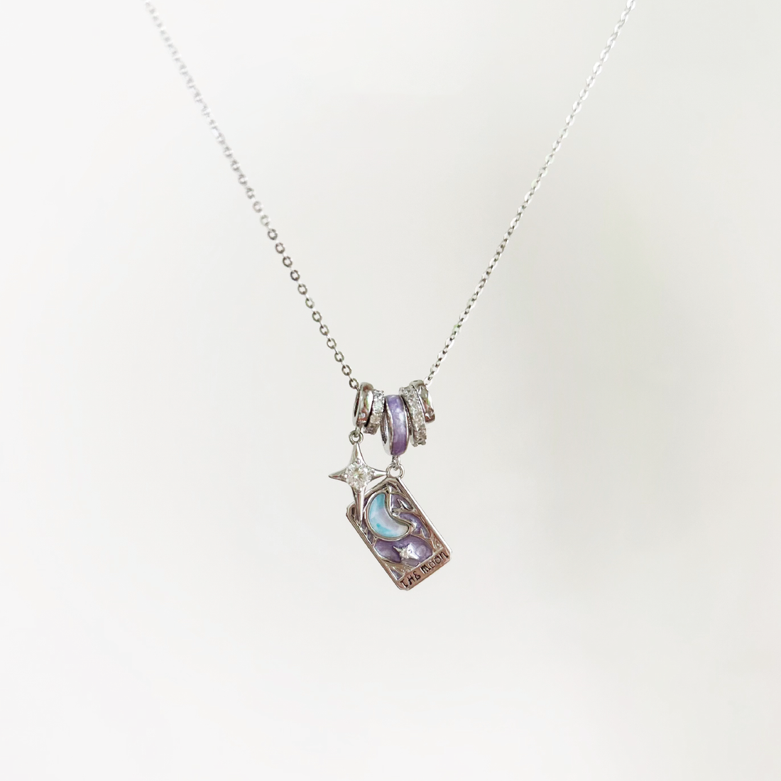 XVIII THE MOON Tarot Card Pendant