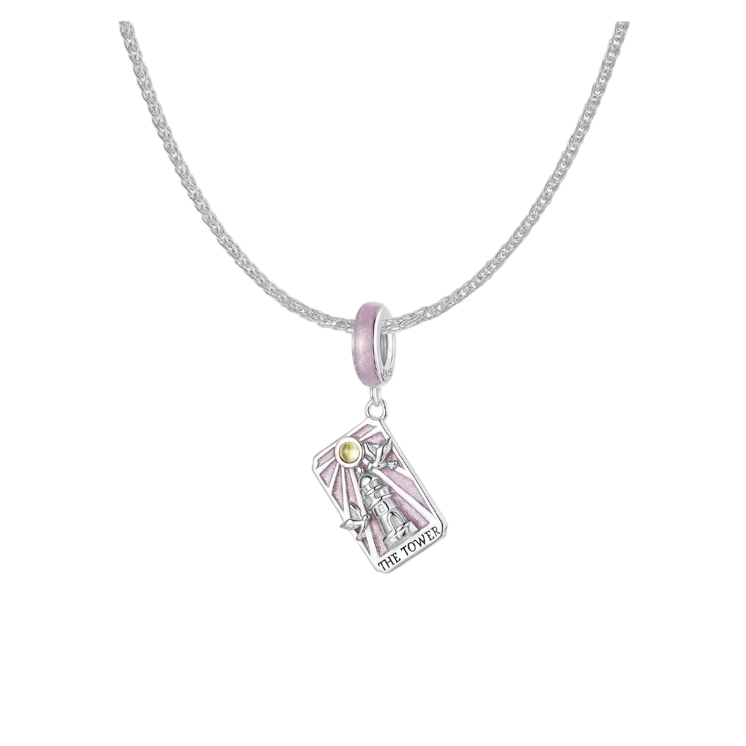 XVI THE TOWER Tarot Card Pendant