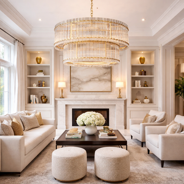 San Marca Glass Two-Tier Round Chandelier