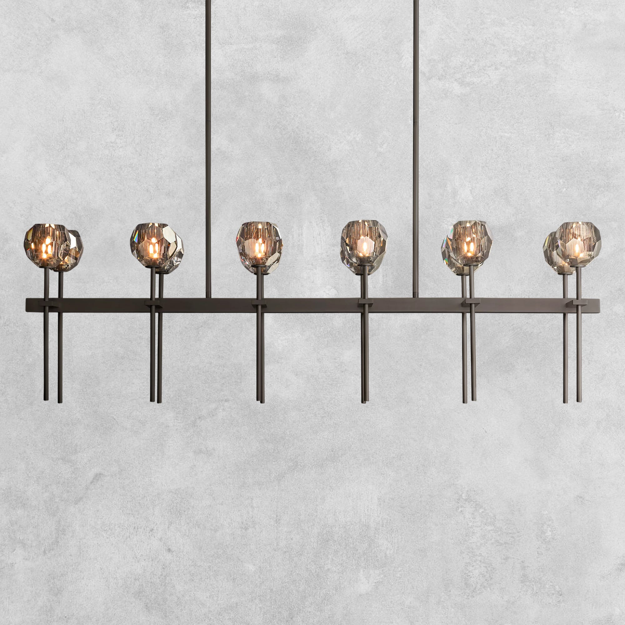 Bouble De Crystal Ball Linear Chandelier 48" 60"
