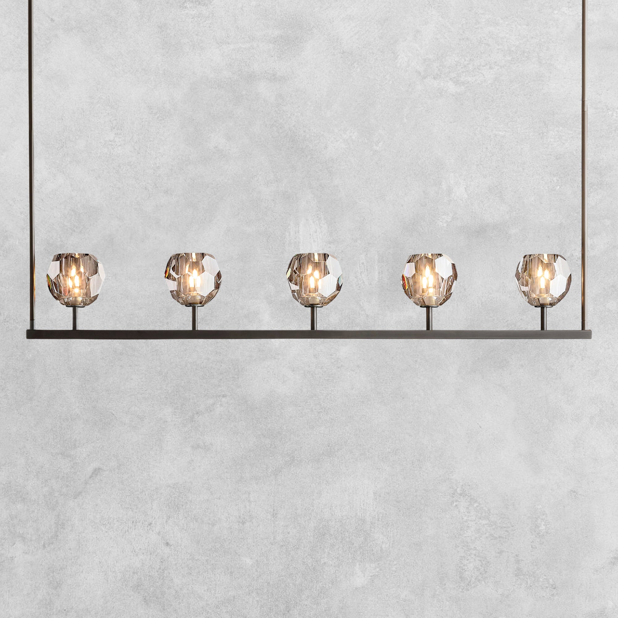 Bouble De Crystal Ball Linear Chandelier 48" 60"
