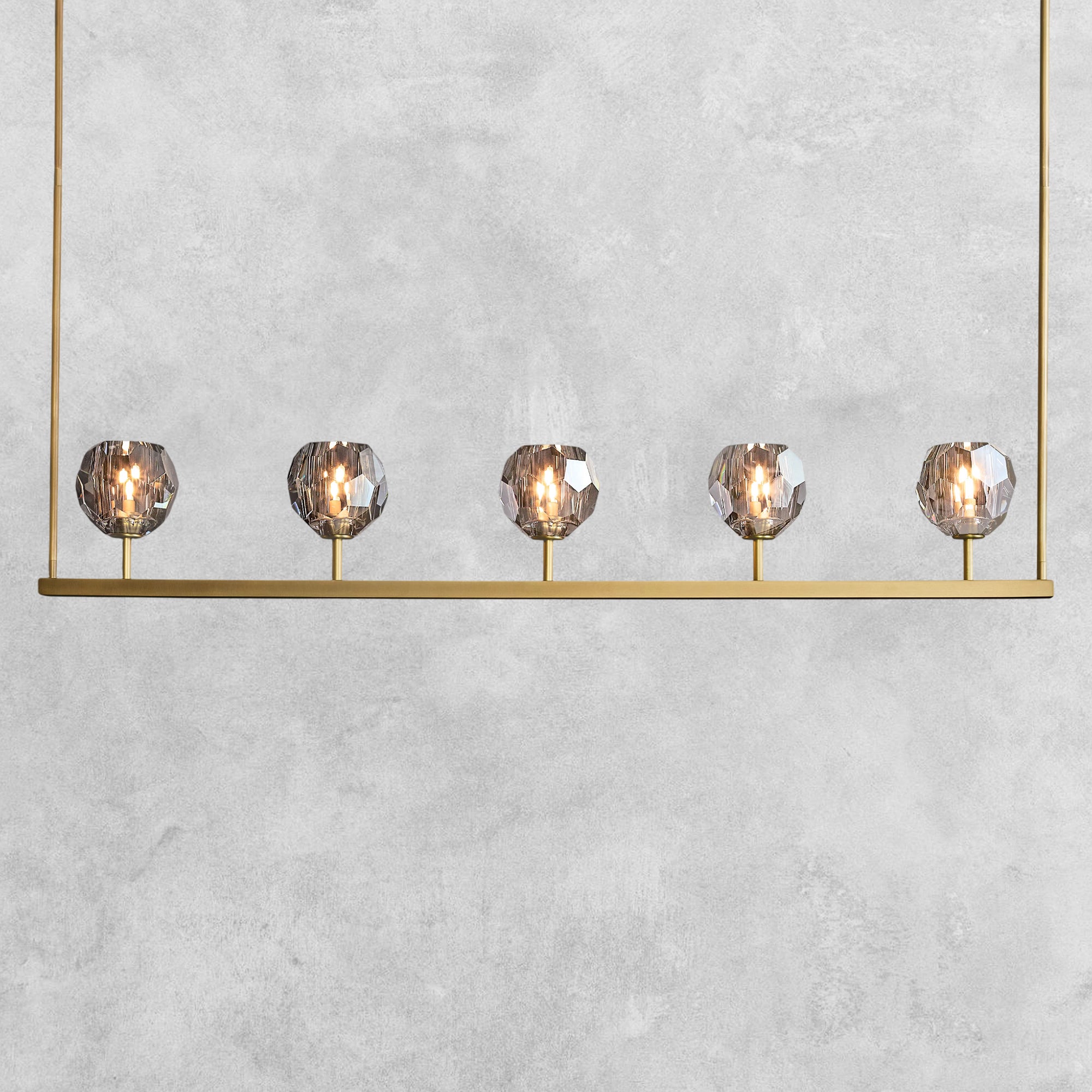 Bouble De Crystal Ball Linear Chandelier 48" 60"