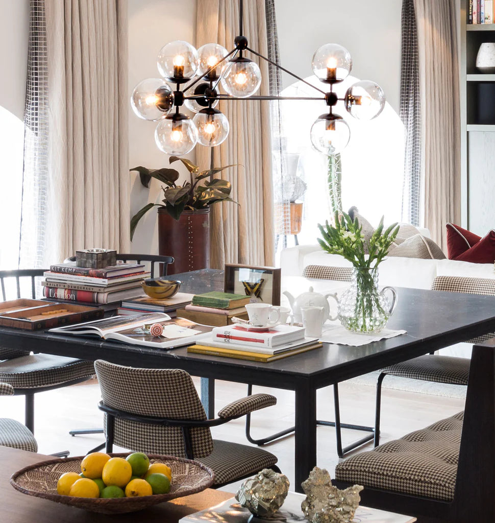 Modo Chandelier 37" - 3 Sided, 10 Globes