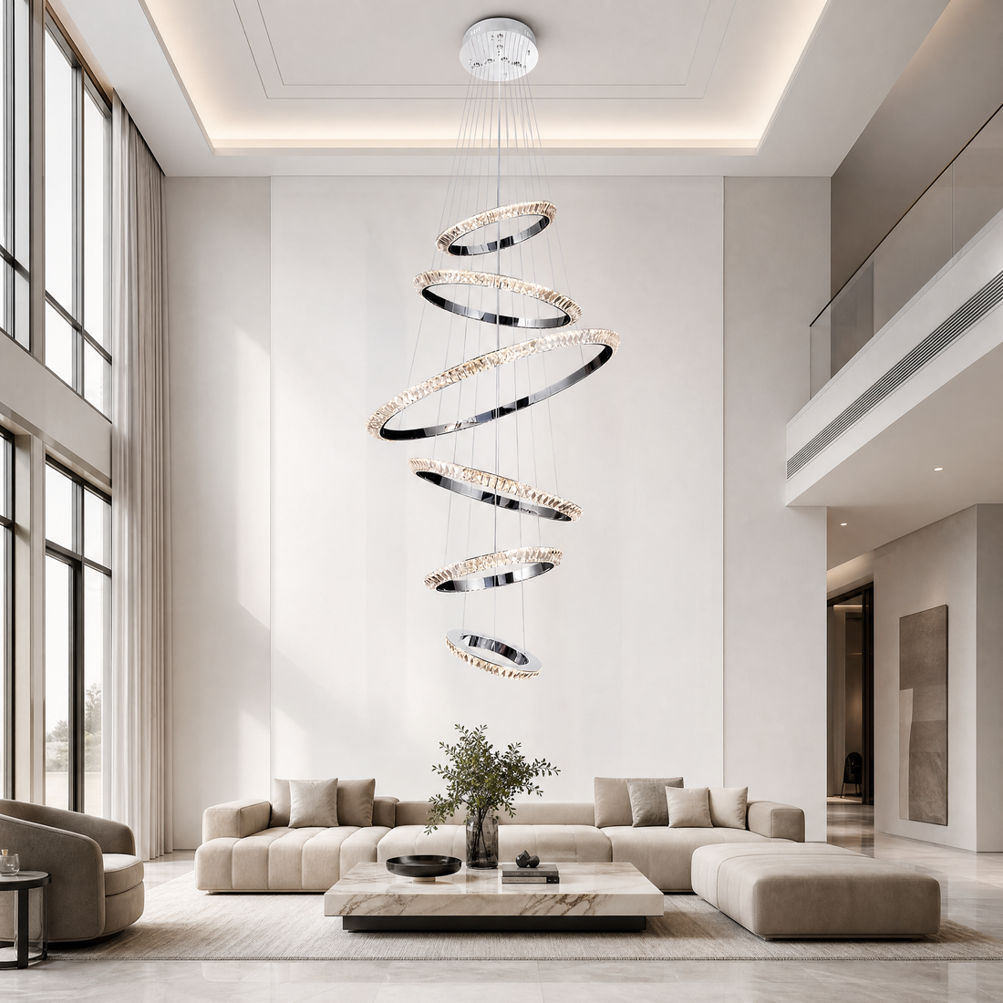 Trivellolab Bryant Cascading Crystal Ring Chandelier