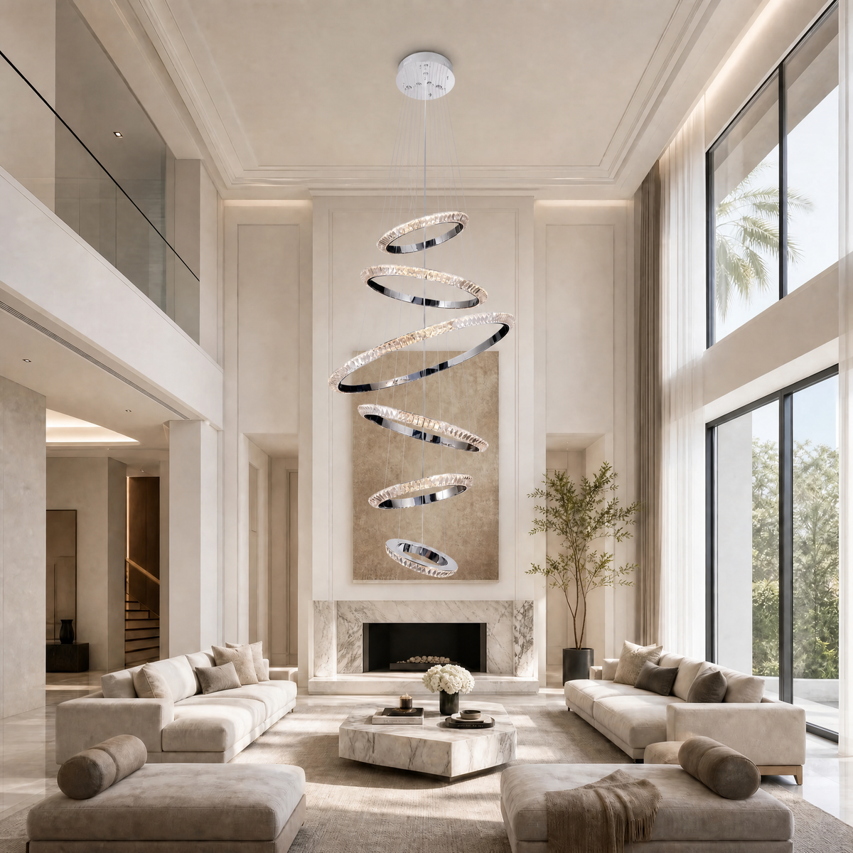 Trivellolab Bryant Cascading Crystal Ring Chandelier