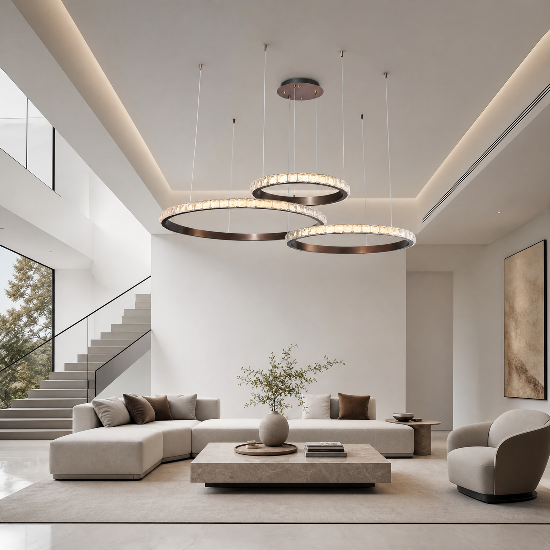 Trivellolab Drake Triple-Ring Crystal Chandelier