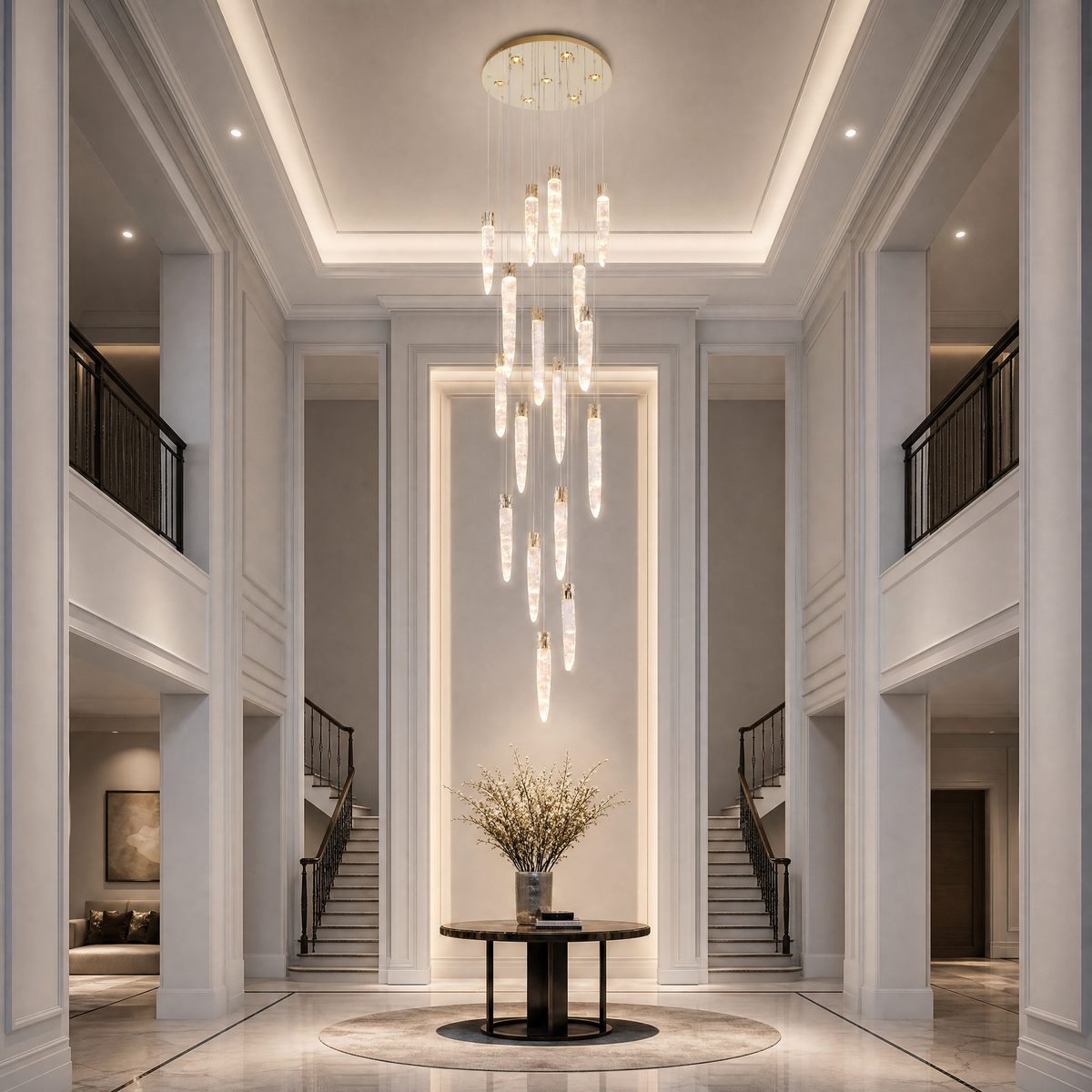 Trivellolab Halsey Linear Icicle Crystal Glass Chandelier 47" L