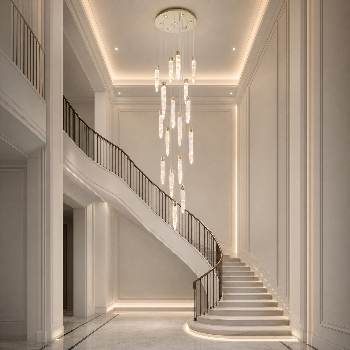 Trivellolab Halsey Linear Icicle Crystal Glass Chandelier 47" L