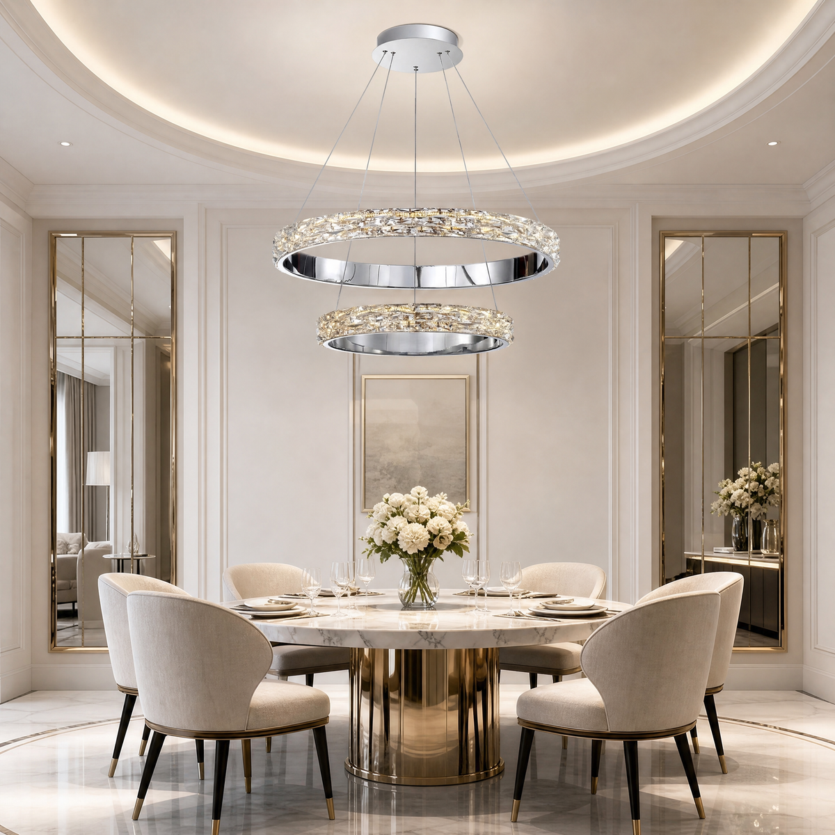 Trivellolab Series Nested Crystal Chandelier Style D
