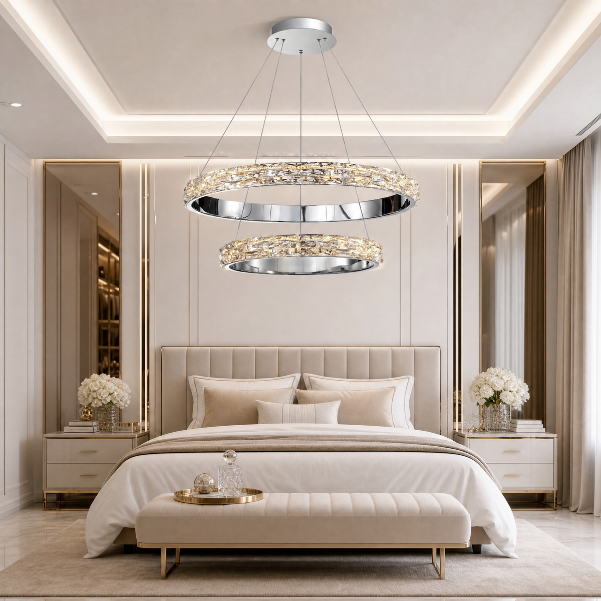 Trivellolab Series Nested Crystal Chandelier Style D