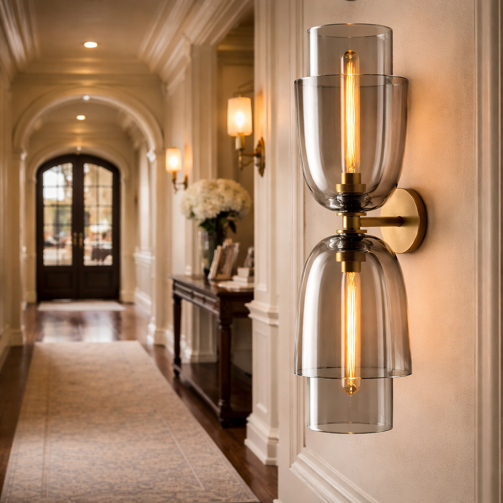 Bloma Clear Glass Cloche Grand Sconce