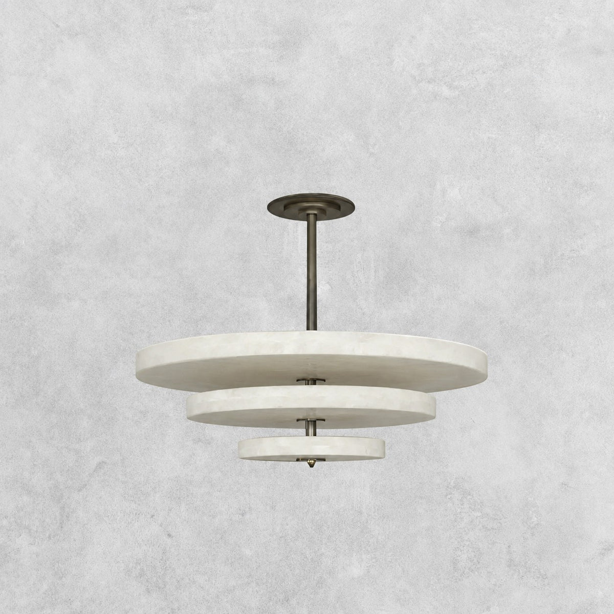 Alabaster Bronze & White LED Chandelier – Elegant 33‑Inch