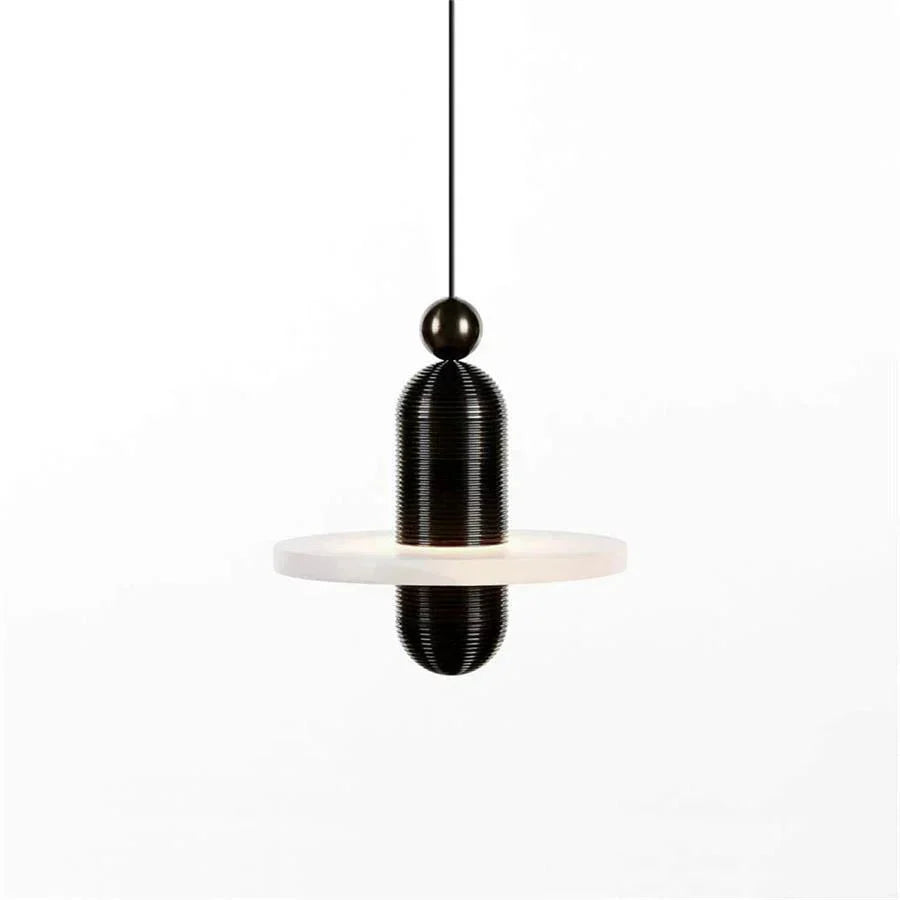 Alabaster Comet Pendant Lamp - D 28cm x H 31.5cm / ∅ 11″ x H 12.4″BlackWarm LightTrivellolab