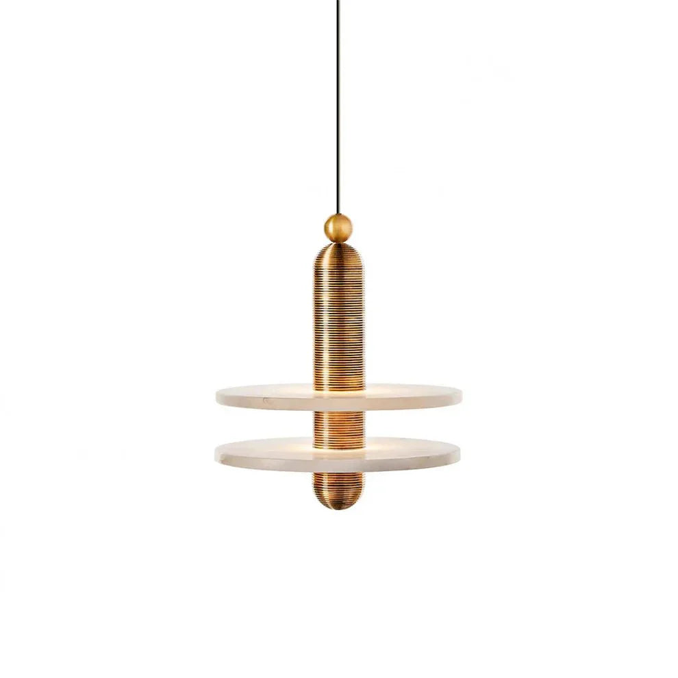 Alabaster Comet Pendant Lamp - D 40cm x H 45cm / ∅ 15.7″ x H 17.7″GoldWarm LightTrivellolab