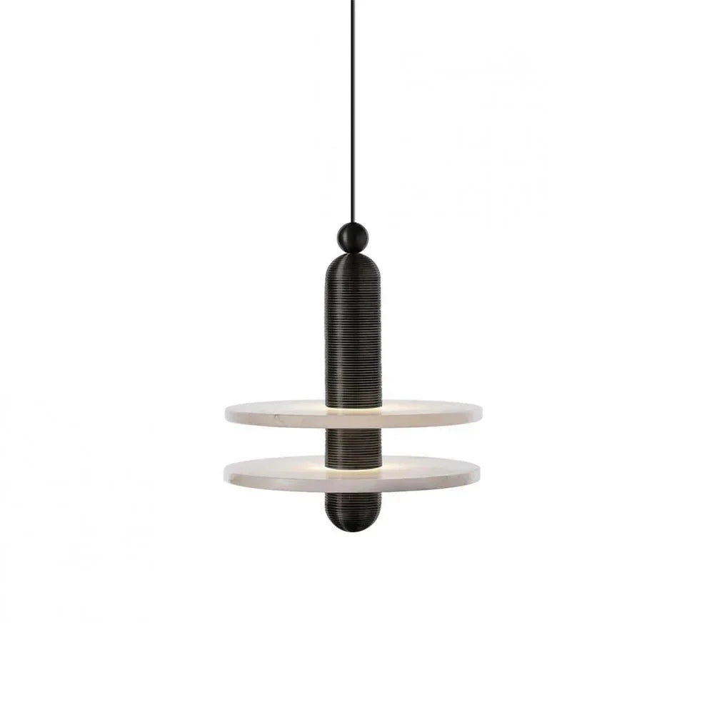 Alabaster Comet Pendant Lamp - D 40cm x H 45cm / ∅ 15.7″ x H 17.7″BlackWarm LightTrivellolab