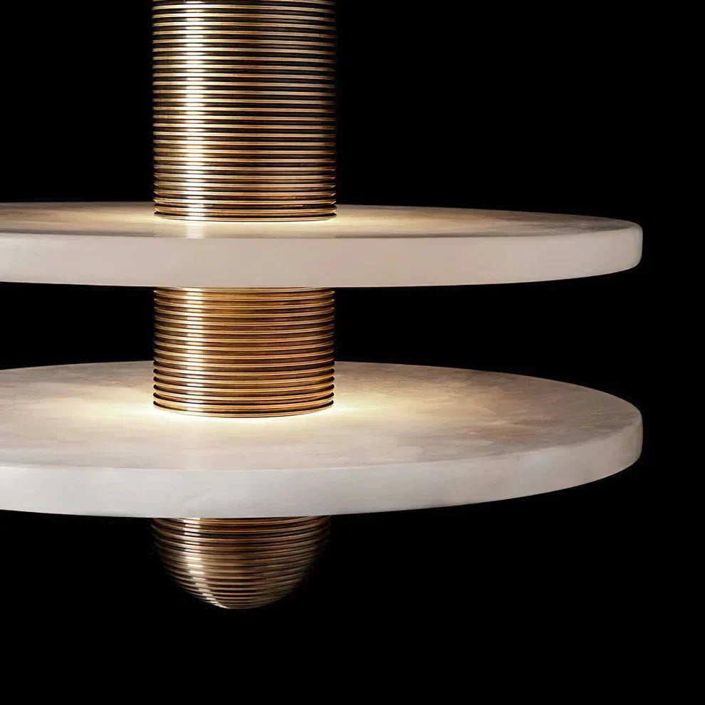 Alabaster Comet Pendant Lamp - D 28cm x H 31.5cm / ∅ 11″ x H 12.4″BlackWarm LightTrivellolab
