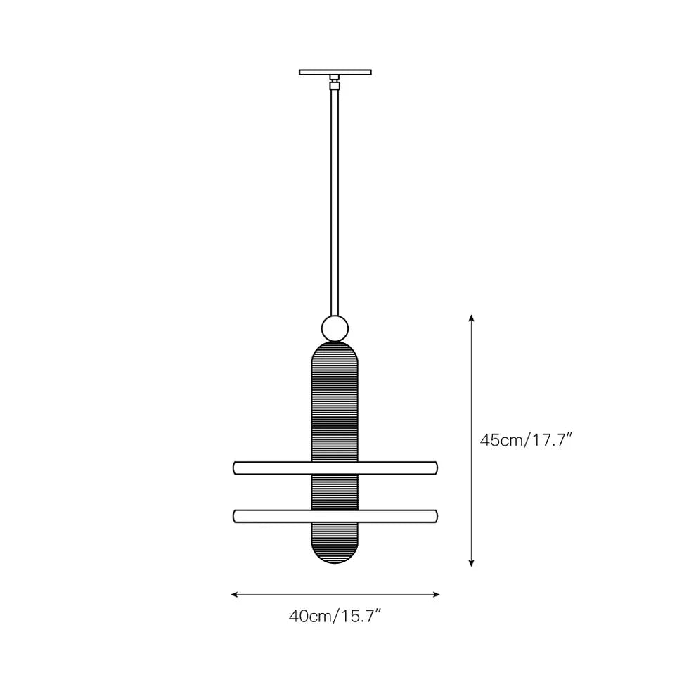 Alabaster Comet Pendant Lamp - D 28cm x H 31.5cm / ∅ 11″ x H 12.4″BlackWarm LightTrivellolab