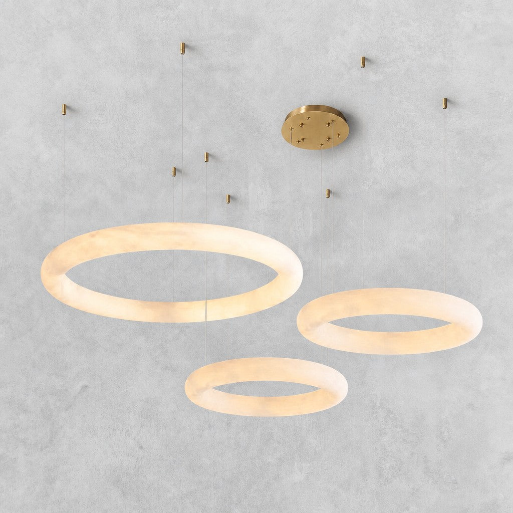 Alabaster Globe Round Chandelier