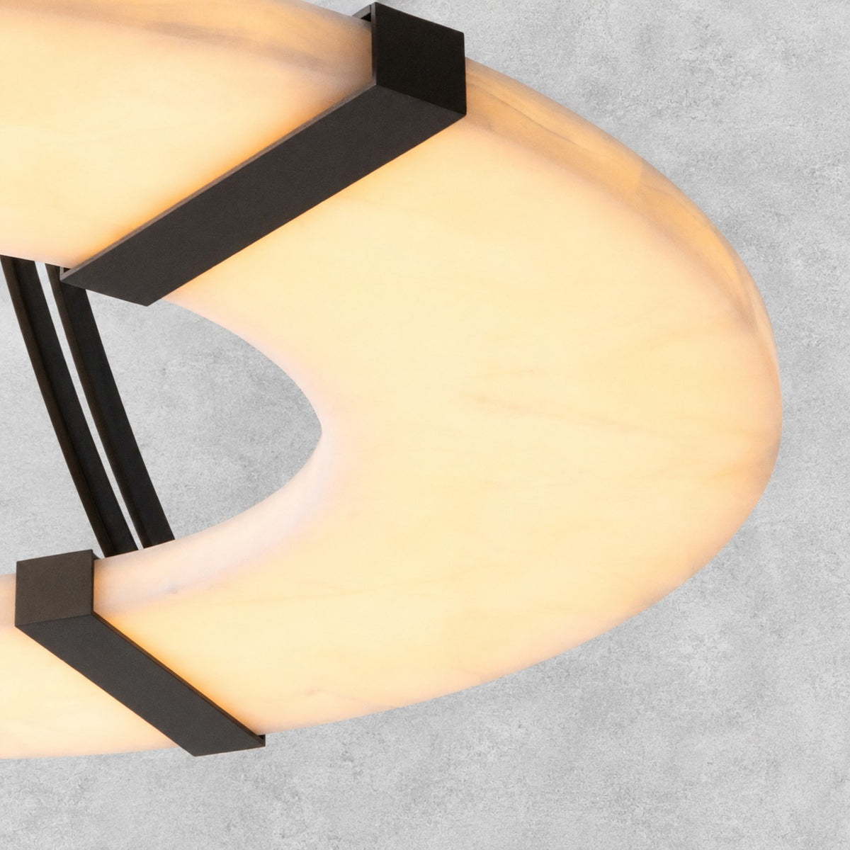 Alabaster Halo Pendant Light – Black & White LED Chandelier