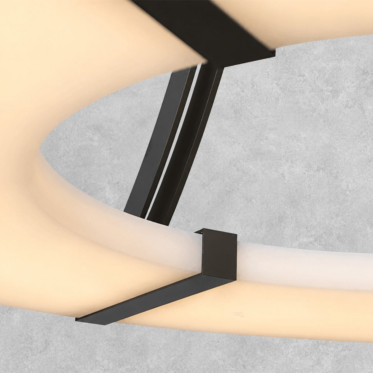 Alabaster Halo Pendant Light – Black & White LED Chandelier