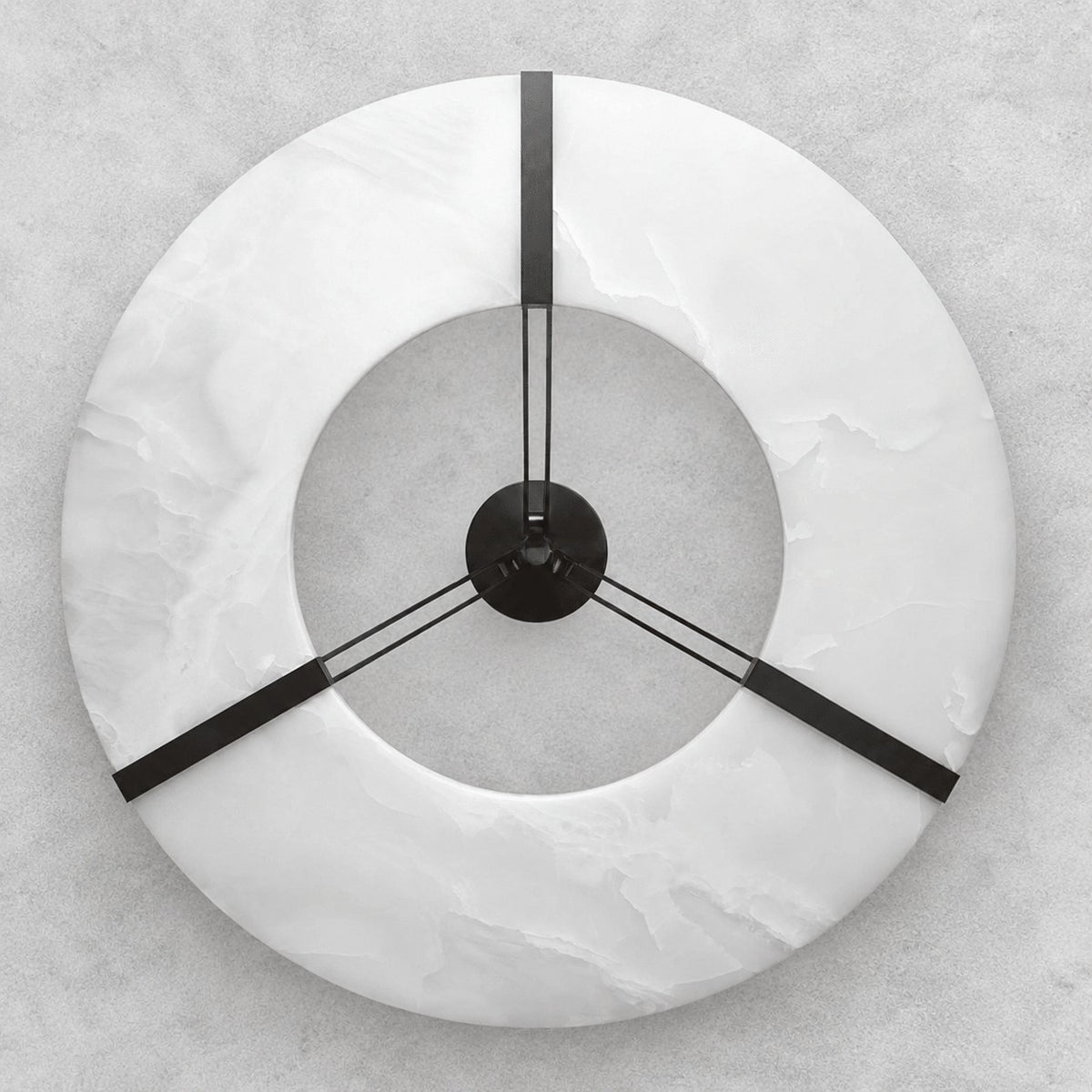 Alabaster Halo Pendant Light – Black & White LED Chandelier