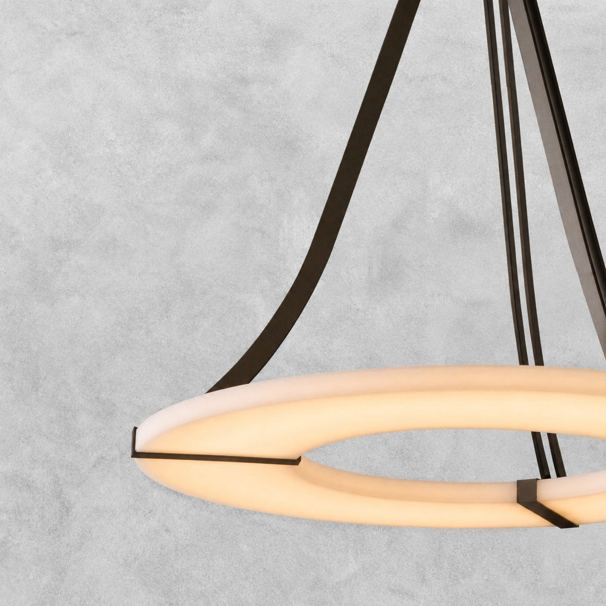 Alabaster Halo Pendant Light – Black & White LED Chandelier