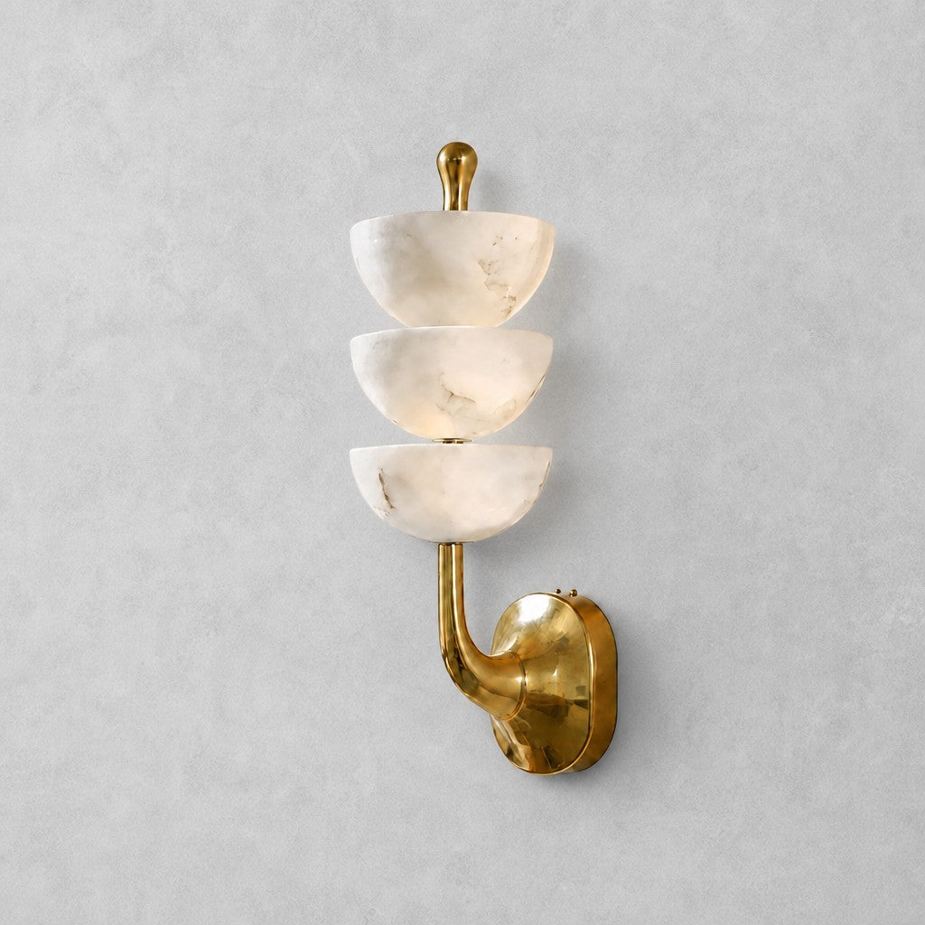 Alabaster Mid-Century Modern Living Room Wall Sconce
