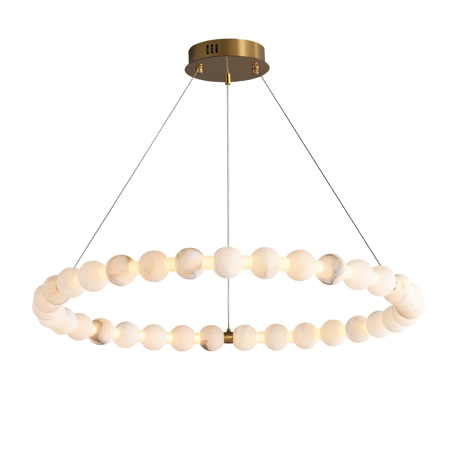 Alabaster Orb Ring Chandelier - ∅ 23.6″ x H 2.4″Gold & WhiteWarm LightTrivellolab