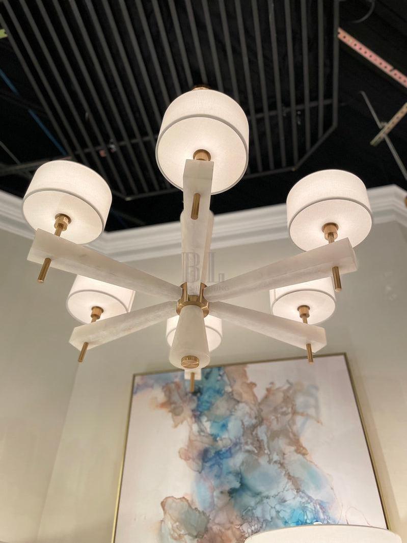 Alabaster Six - Light Chandelier - Trivellolab