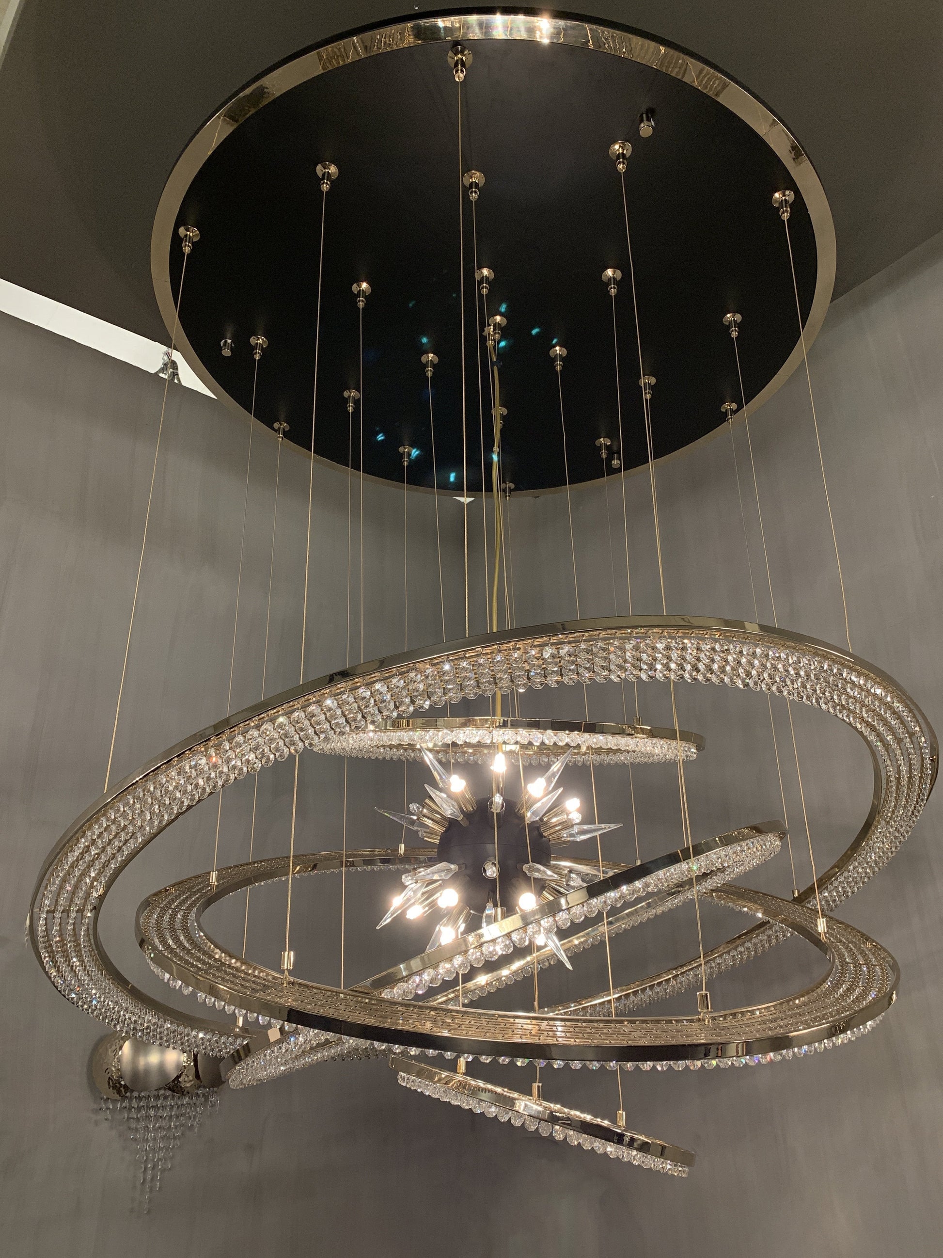 Aleron Crystal Ring Sputnik Chandelier - 24"w x 26"hTrivellolab