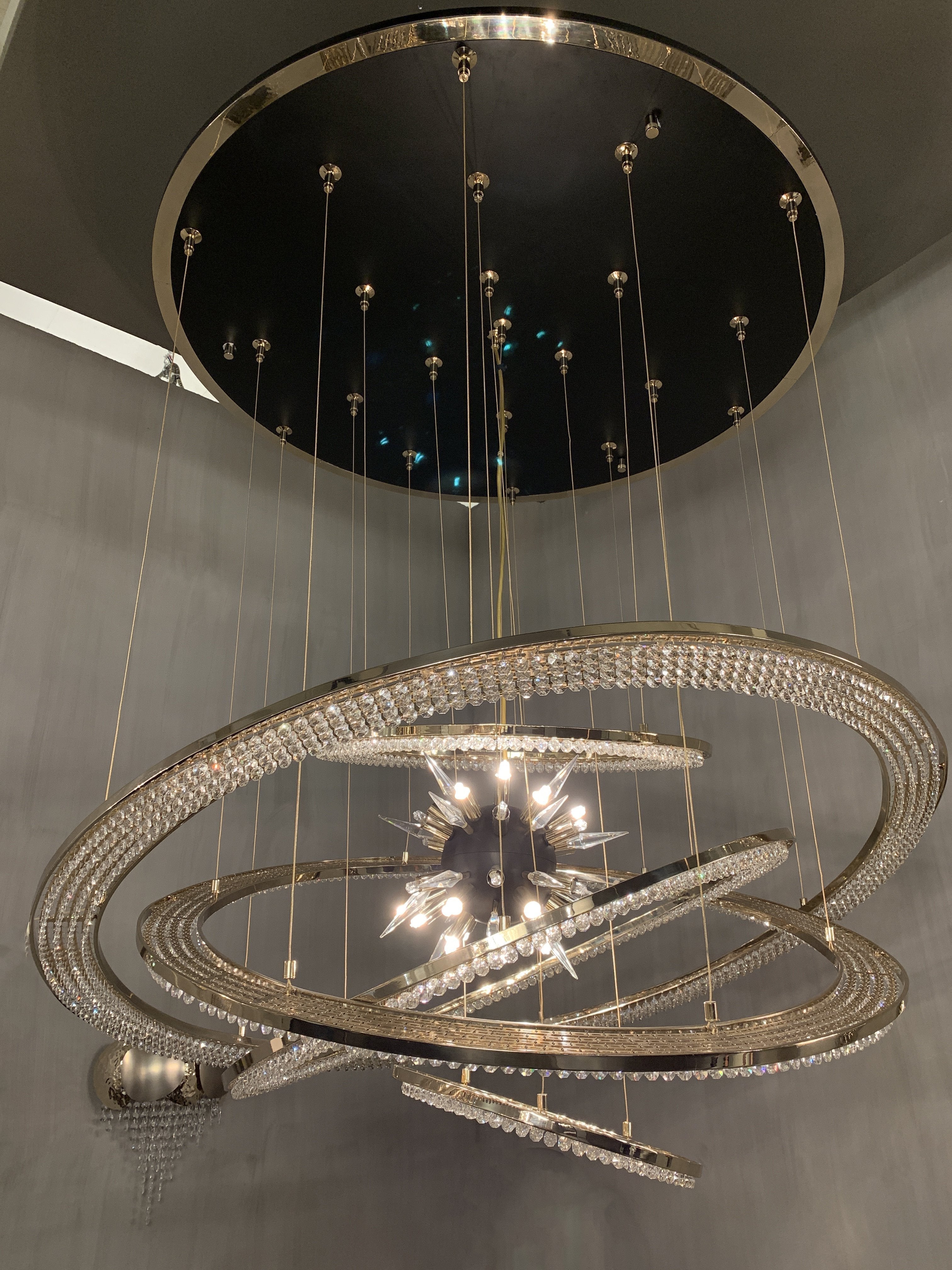 Aleron Crystal Ring Sputnik Chandelier - 24"w x 26"hTrivellolab