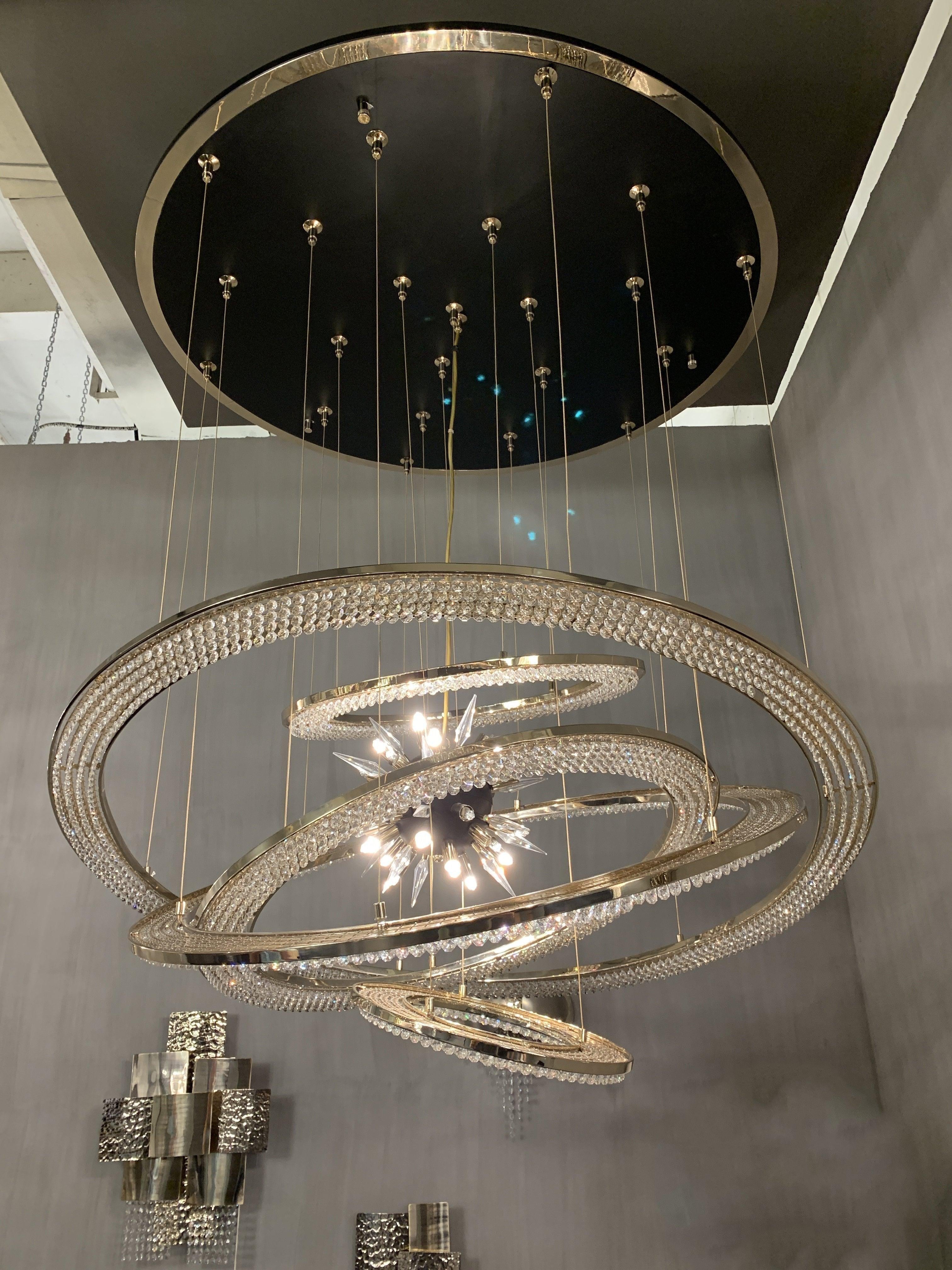 Aleron Crystal Ring Sputnik Chandelier - 47"w x 47"hTrivellolab