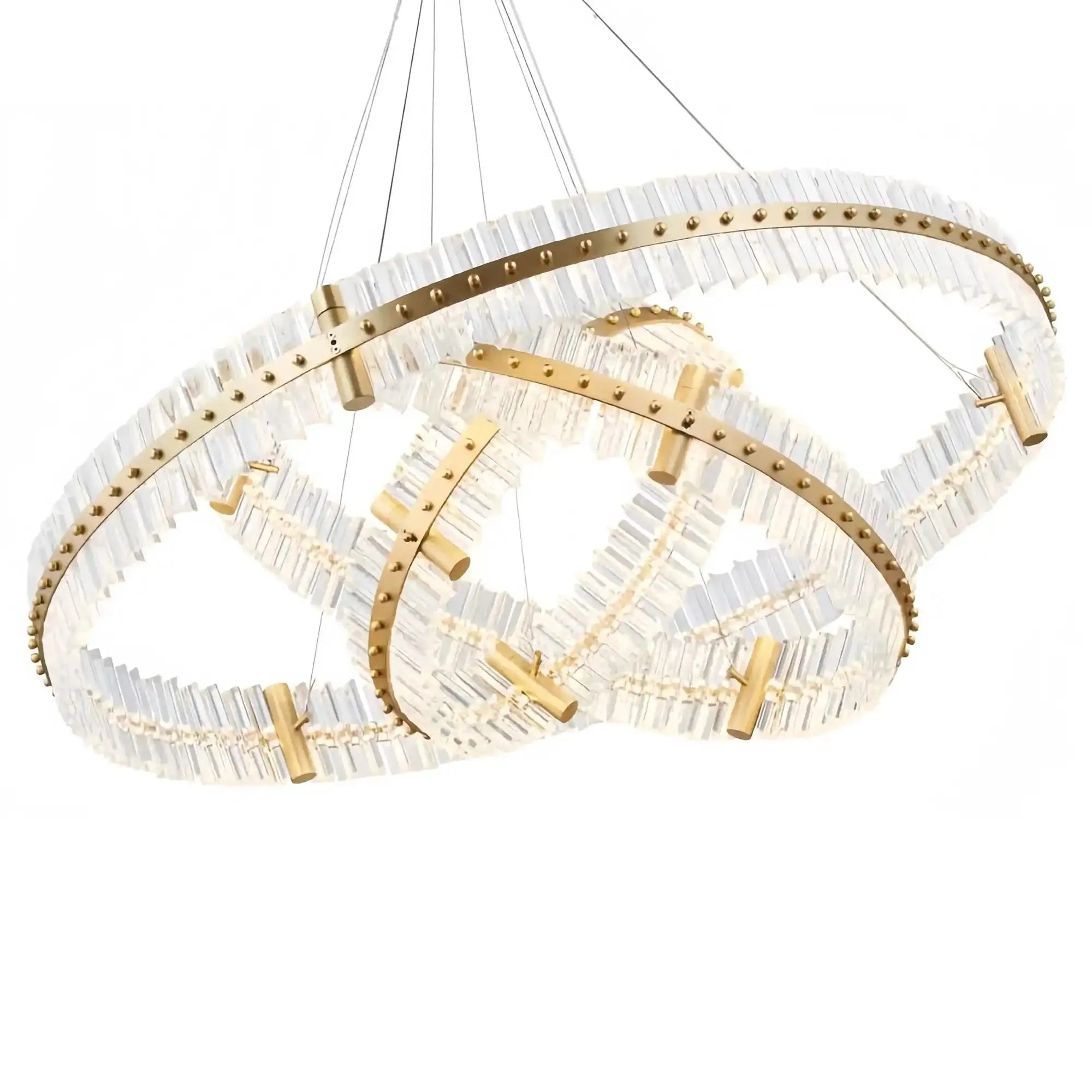 Aquinox 3 - Tier Round Crystal Ring LED Chandelier - 28" DiameterPolished NickelTrivellolab