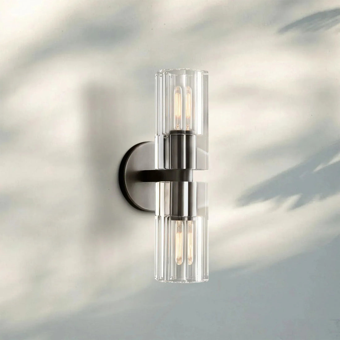 Arcachan Crystal 2 Lights Wall Sconce-Lacquered Burnished Brass-