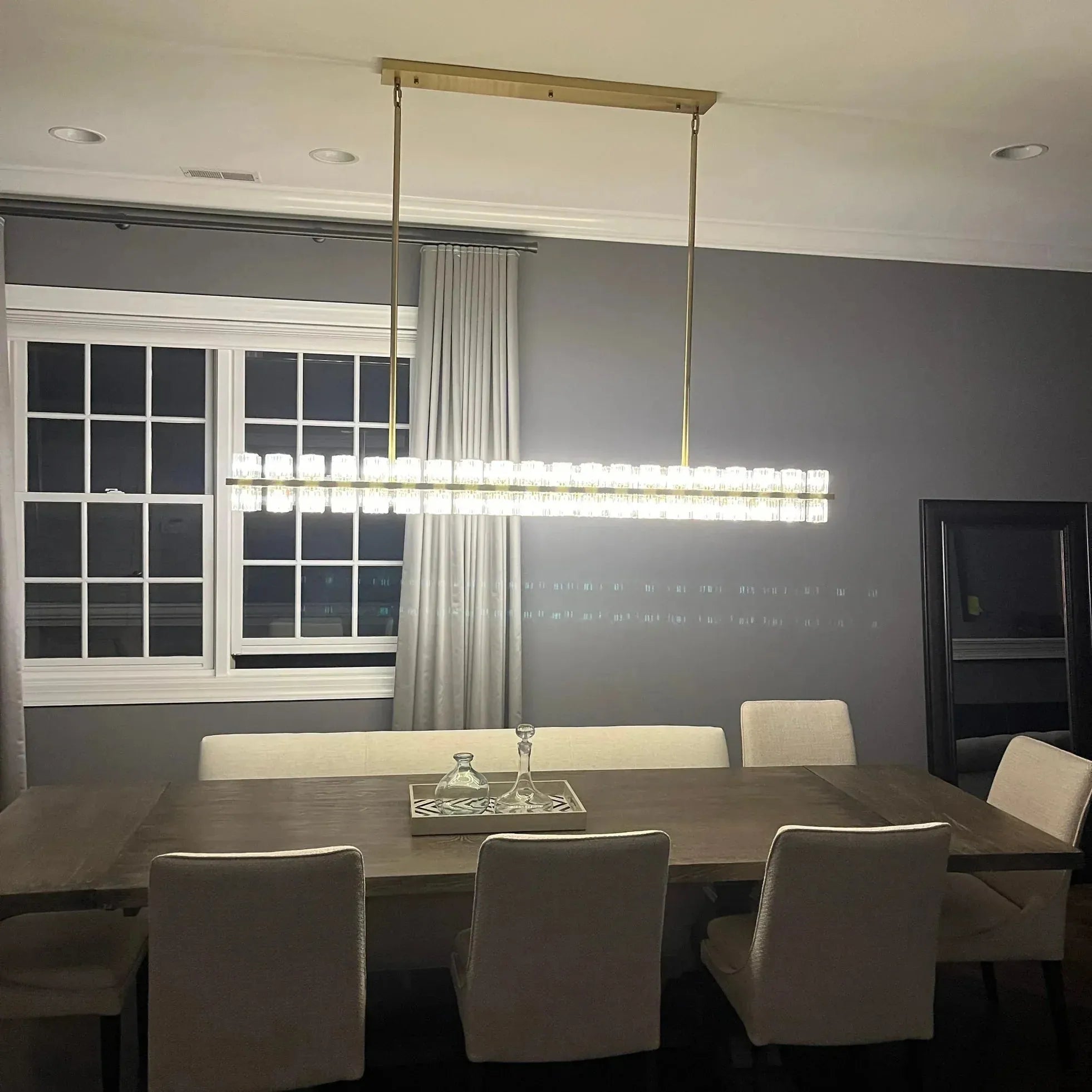 Arcachan Crystal Rectangular Chandelier 54'' 72"-