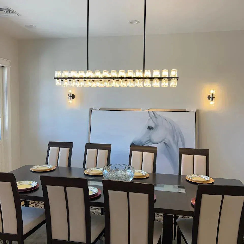 Arcachan Crystal Rectangular Chandelier 54'' 72"-