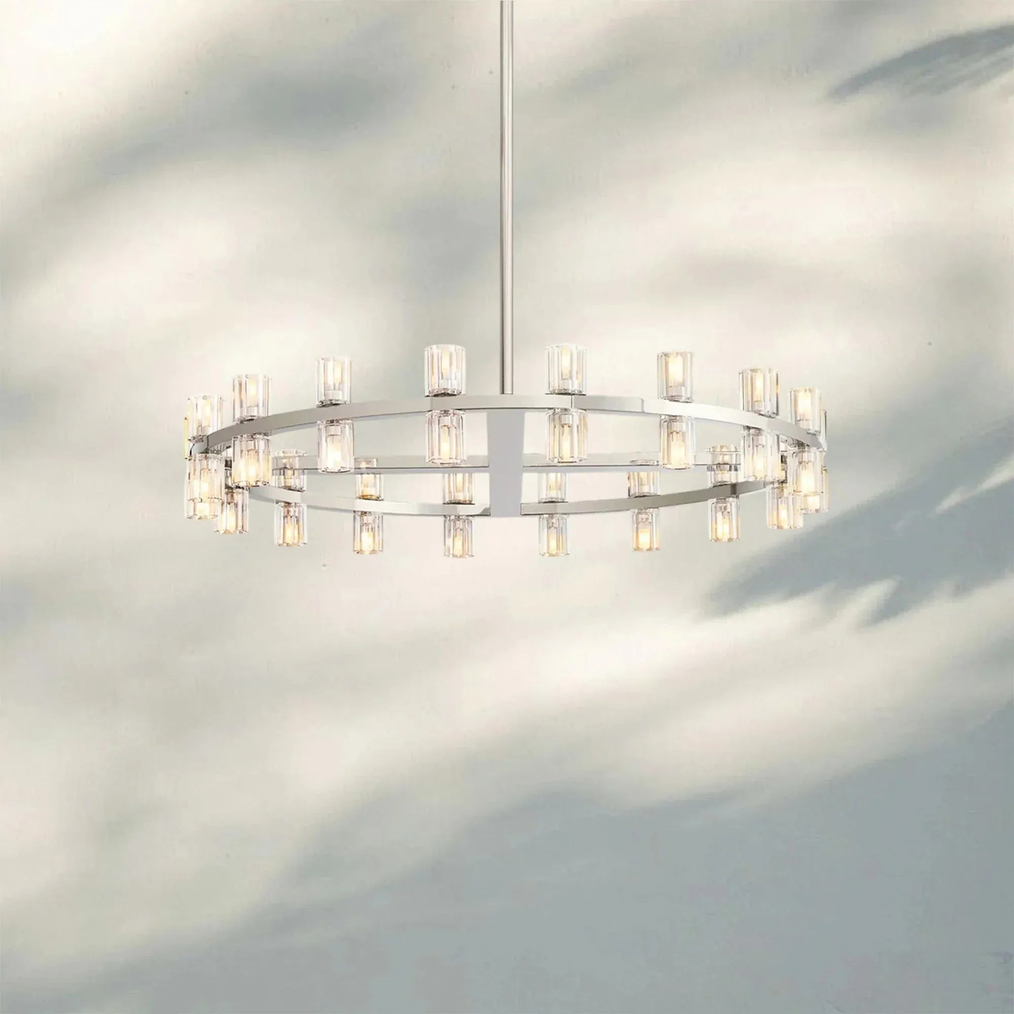 Arcachan Round Chandelier 36" 48" 60"-36''-Nickel-