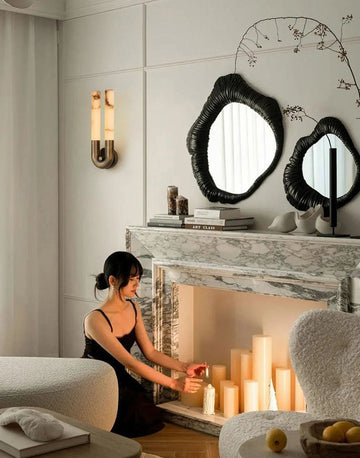 Arch Alabaster Sconce - ∅ 5.5″ x H 17.7″Nickel & WhiteTrivellolab