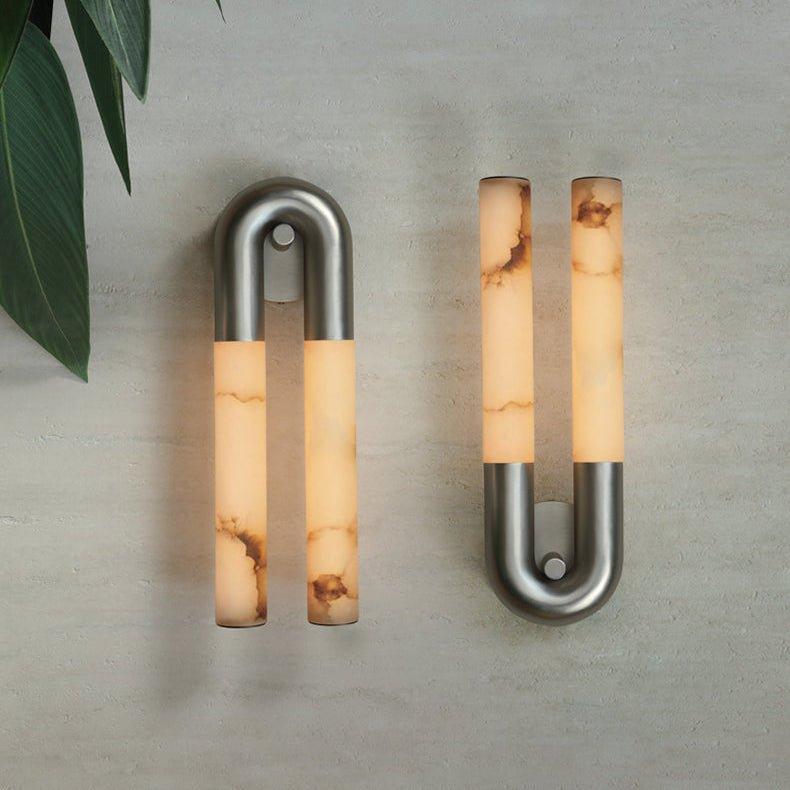 Arch Alabaster Sconce - ∅ 5.5″ x H 17.7″Bronze & WhiteTrivellolab