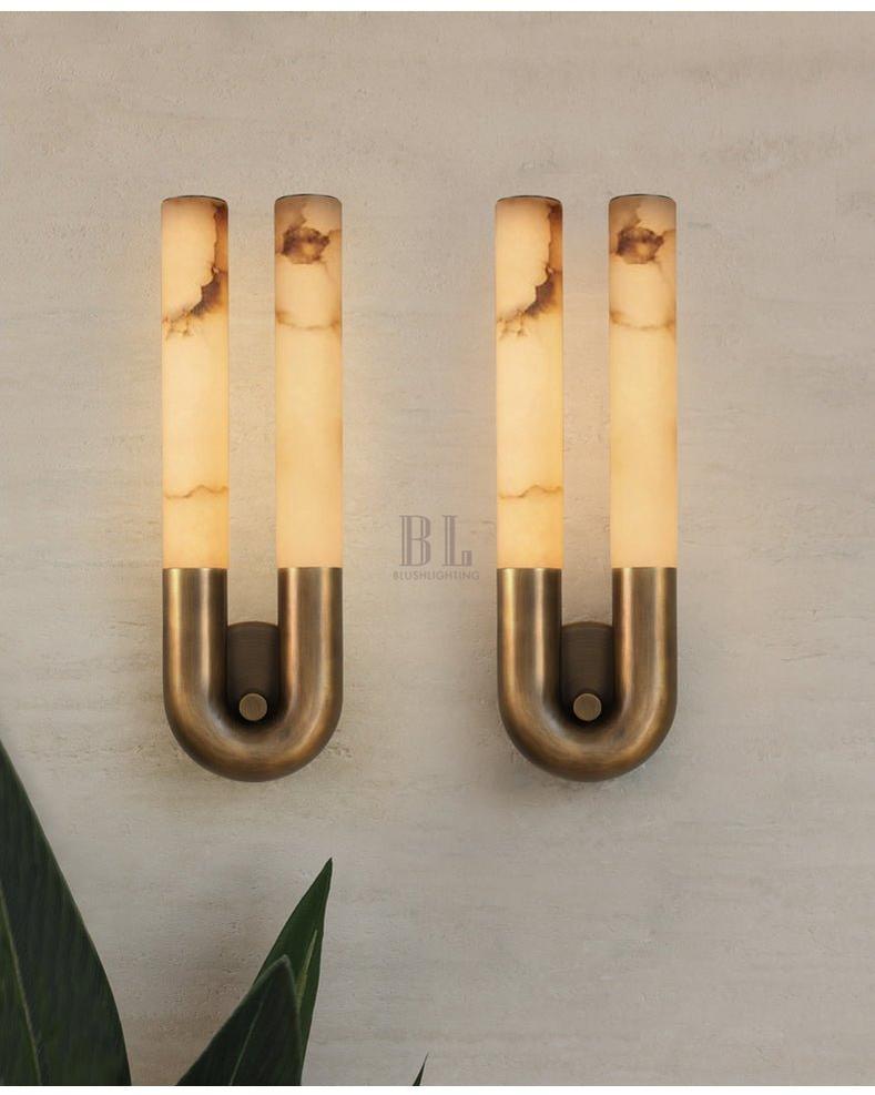 Arch Alabaster Sconce - ∅ 5.5″ x H 17.7″Bronze & WhiteTrivellolab